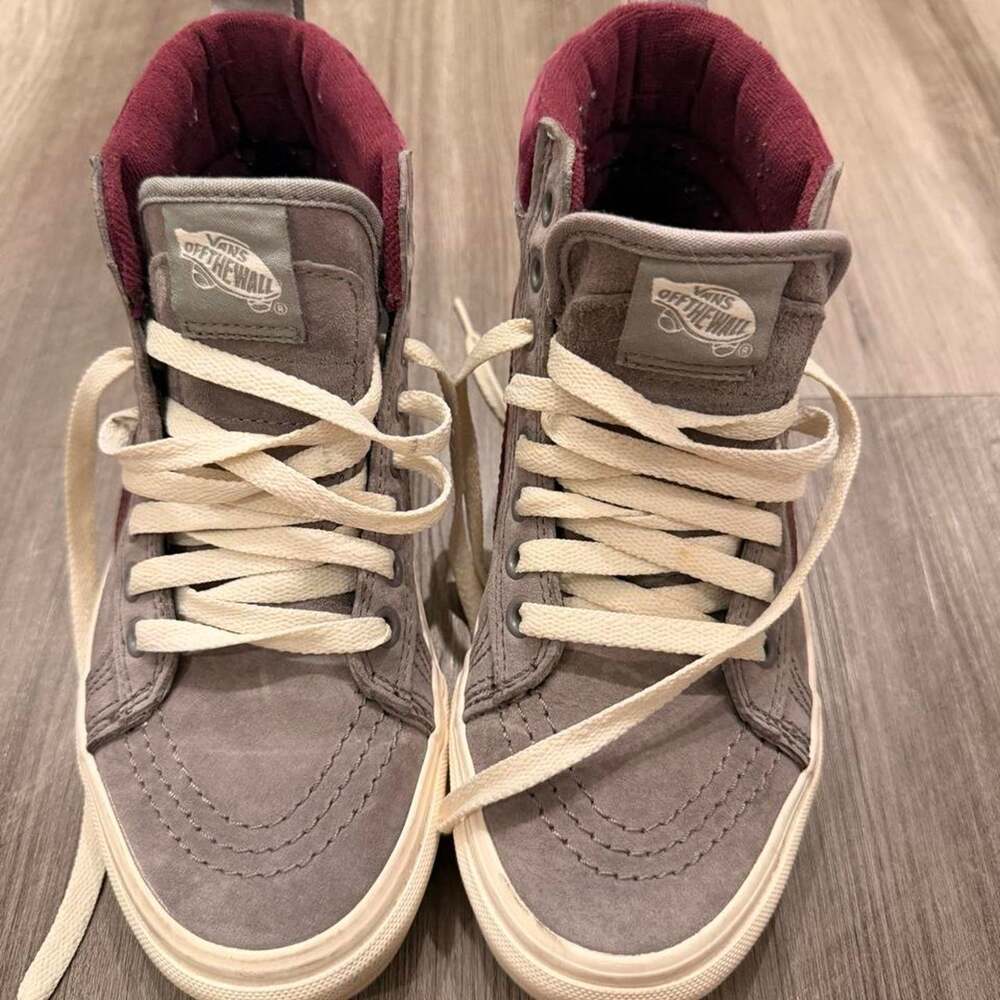 Gray vans sk8 hi sneakers